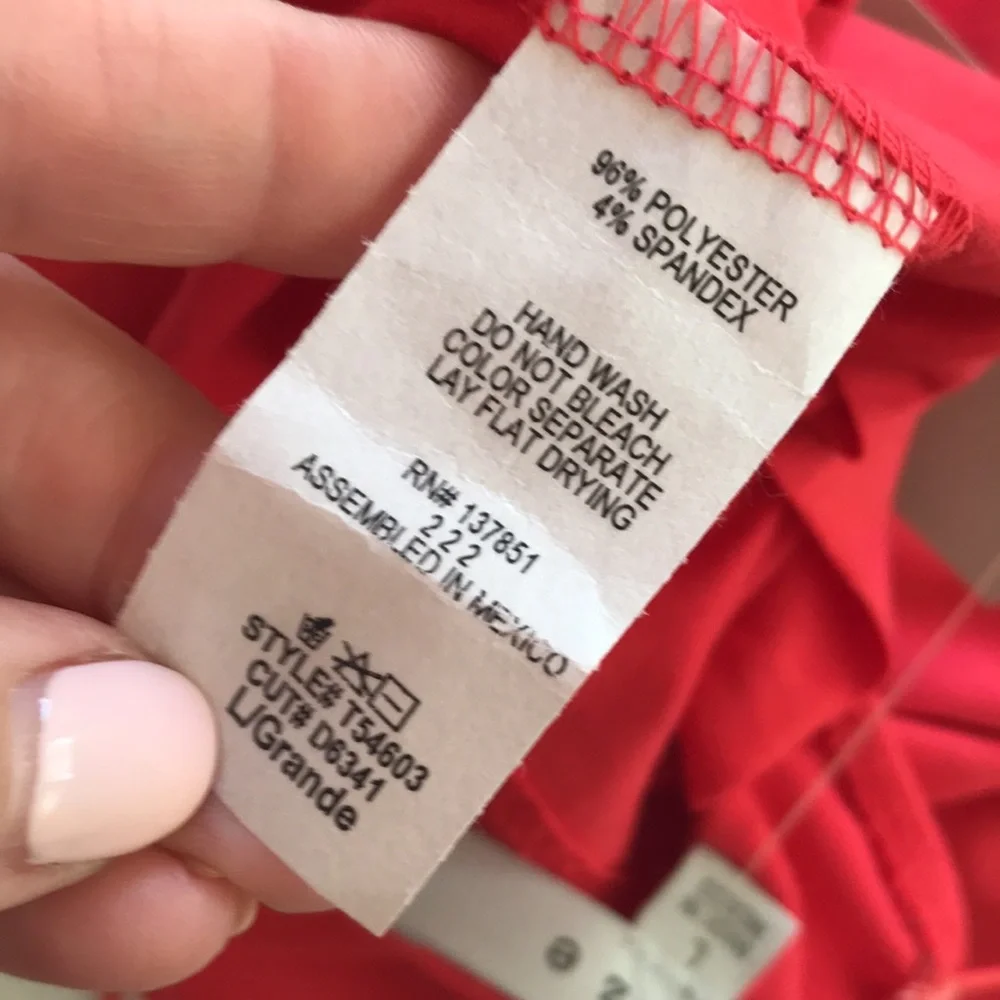 GAZE womens L spaghetti strap ruched red top NEW stretchy fabric - Picture 7 of 15